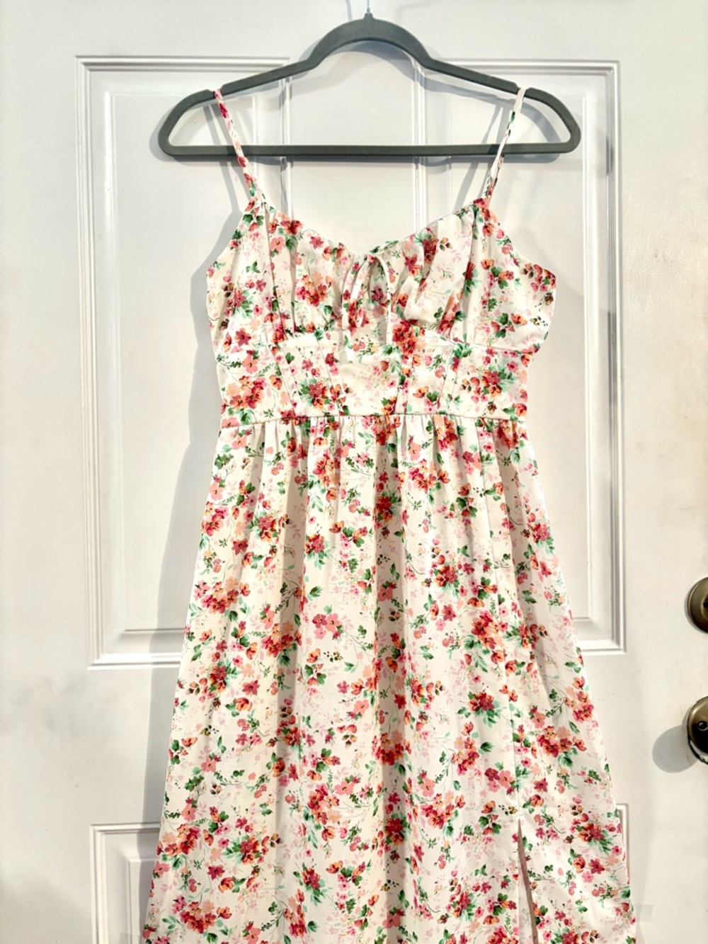 Floral Spaghetti-Strap Ankle Length Dress